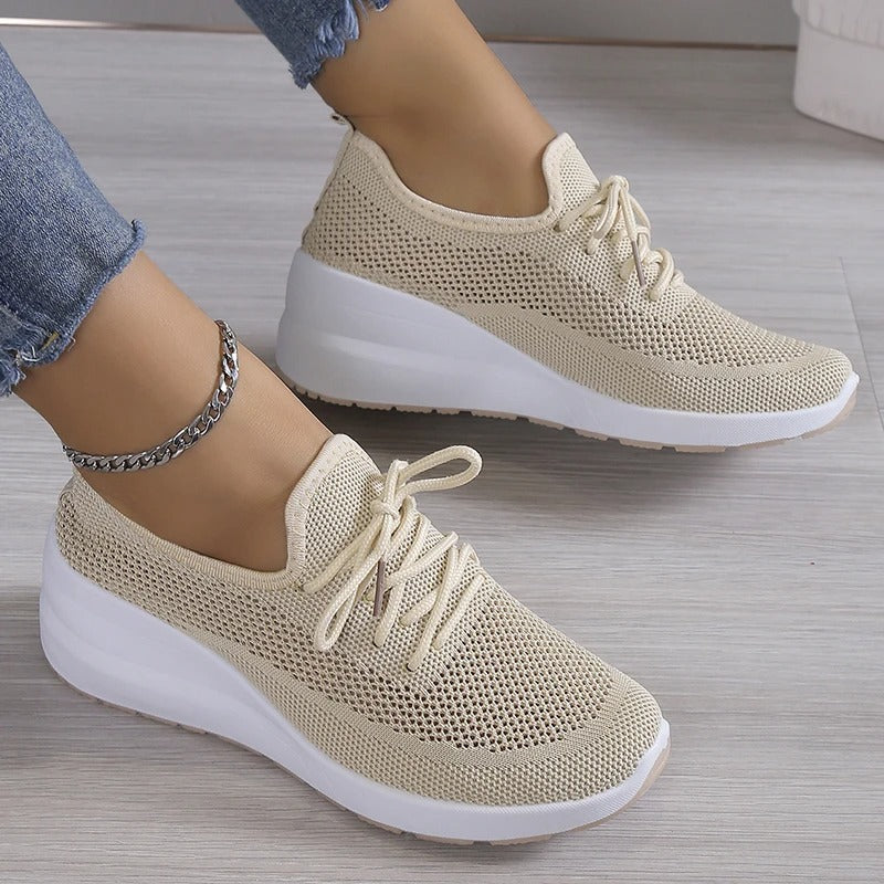 The Riviera Knit Wedge Sneakers