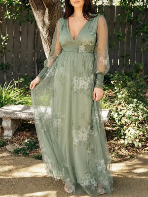 Rosalie | Floral Embroidered Maxi Dress