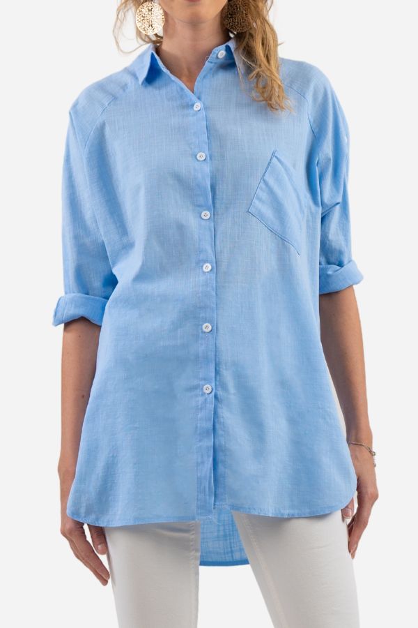 Oversized Linen Shirt SkyBlue