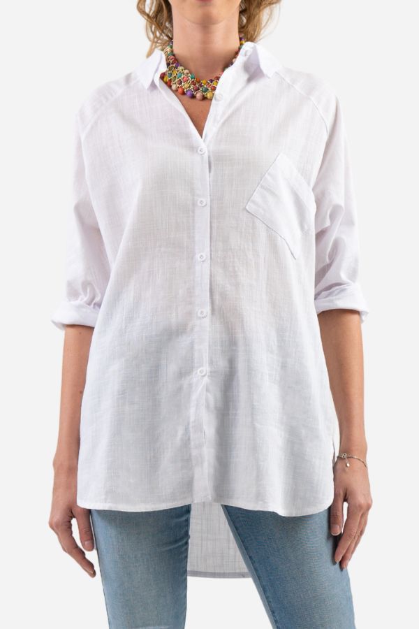 Oversized Linen Shirt White