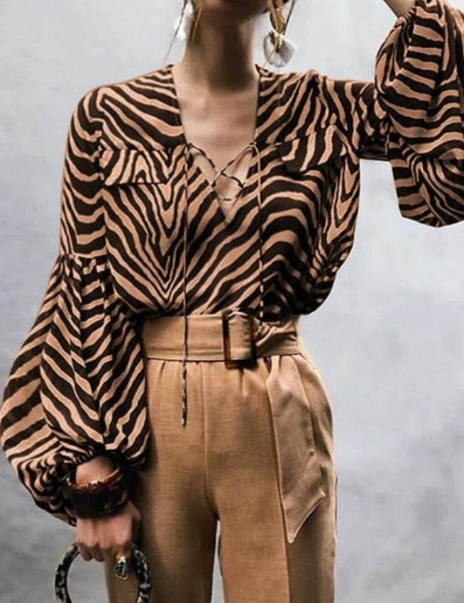 MONA ELEGANT TOP /plus size/ Coffee
