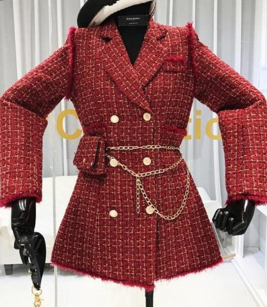 MARCIA TWEED BLAZER Burgundy