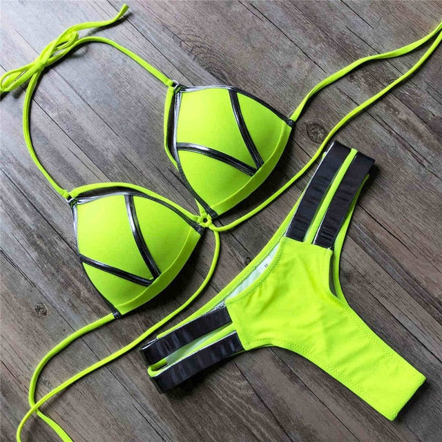 Independent Push Up Bikini Neon Green
