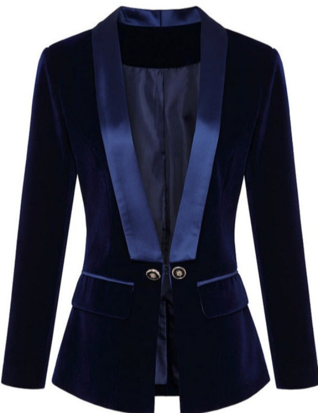 VELVET RUNWAY BLAZER /plus size/ Navy Blue