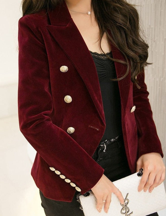 DARIA VELVET BLAZER wine