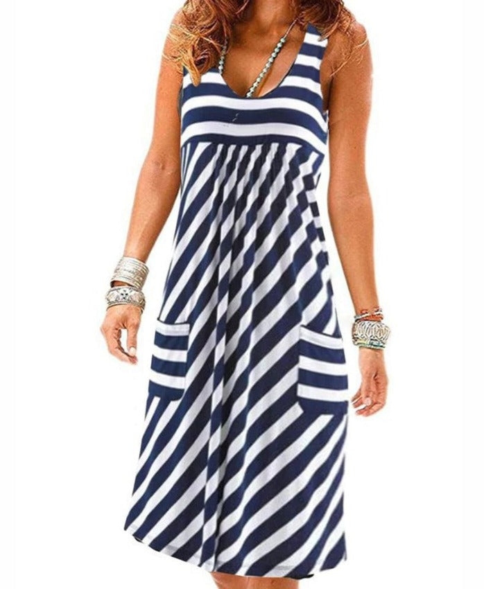 POLLINA STRIPED DRESS /plus size/ white