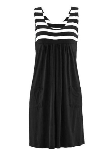 POLLINA STRIPED DRESS /plus size/ black
