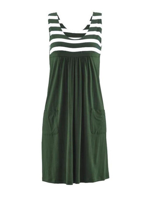 POLLINA STRIPED DRESS /plus size/ green