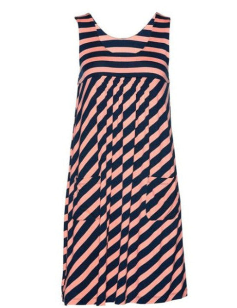 POLLINA STRIPED DRESS /plus size/ Orange