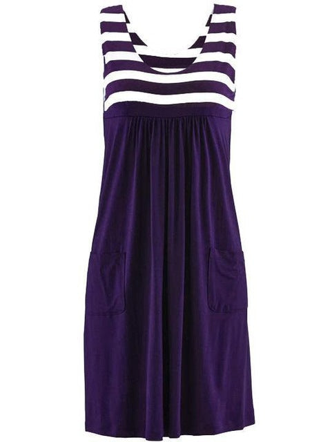 POLLINA STRIPED DRESS /plus size/ Purple