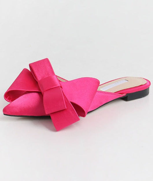 ROTTI BOW SLIPPERS Rose red
