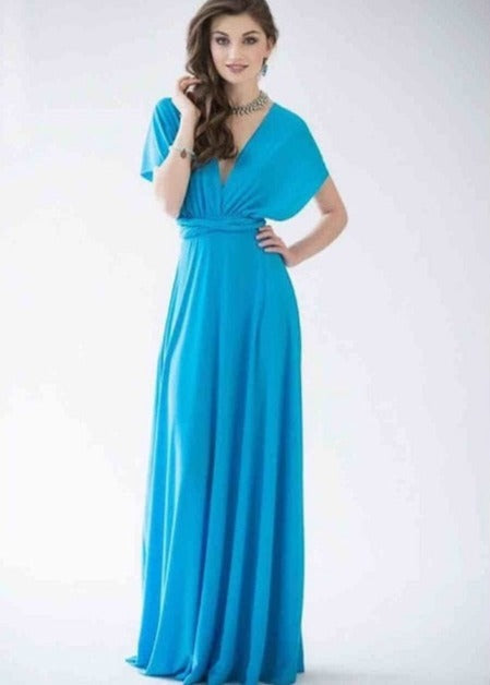 LILIAN MAXI DRESS Water is blue
