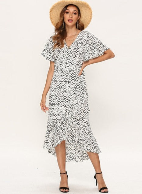 DAPHNE WRAP DRESS White