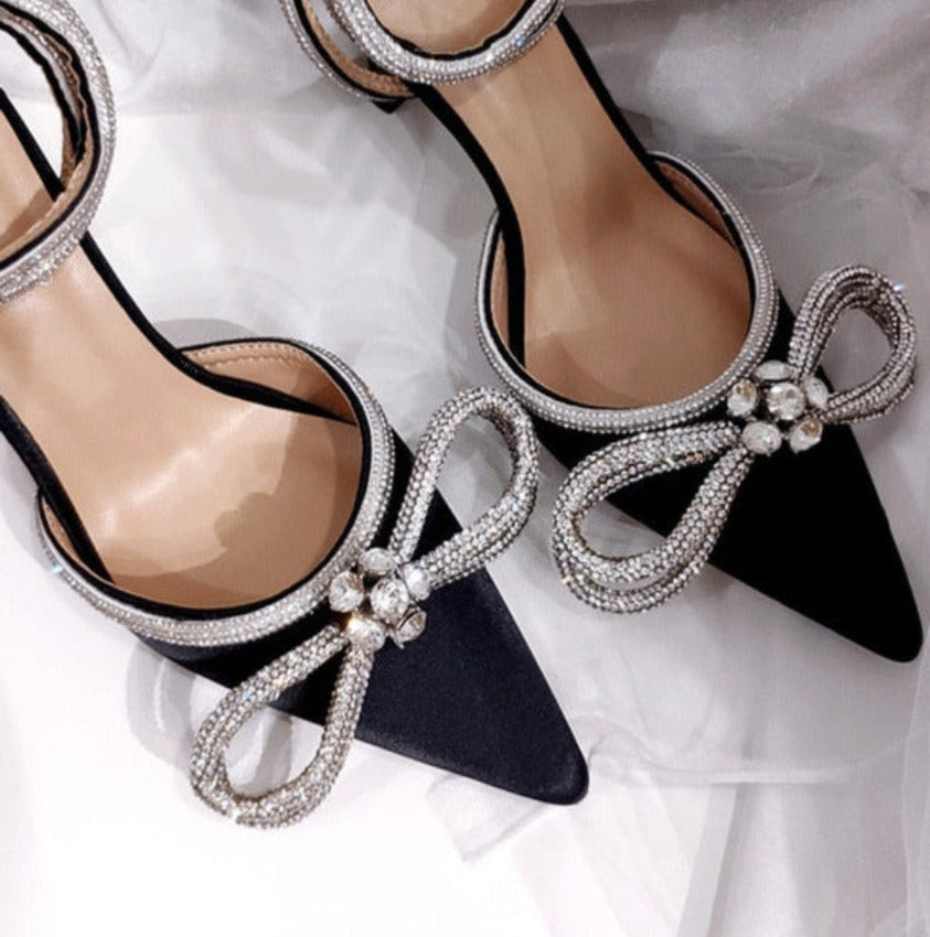 MY CRYSTAL HEELS Black