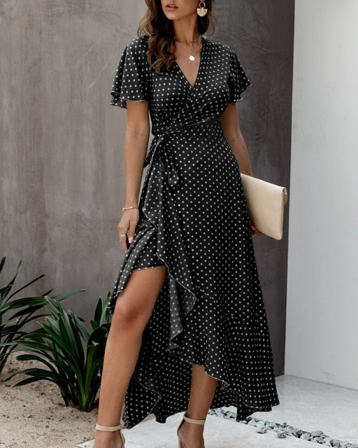 SARRA DOLKA DOT DRESS Black