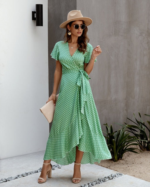 SARRA DOLKA DOT DRESS Green