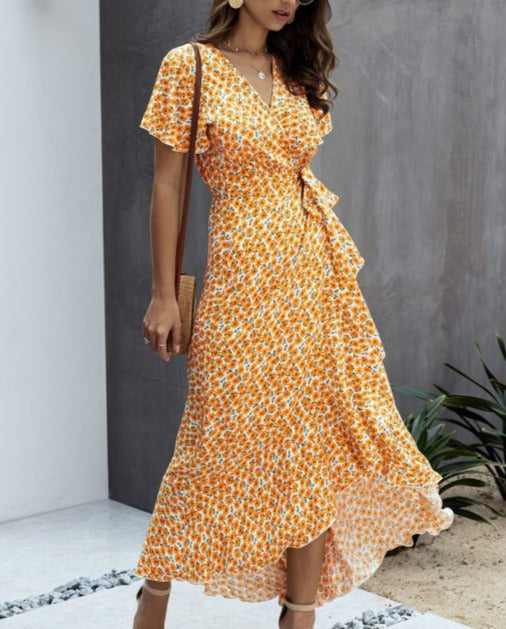 SARRA DOLKA DOT DRESS Orange