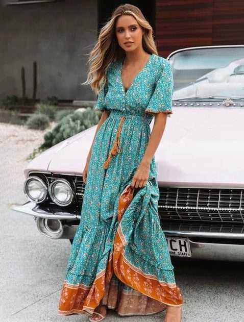 LONELY BEACH DRESS Lake Blue