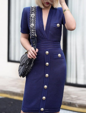 CADENCE MIDI DRESS dark-blue (as picture)