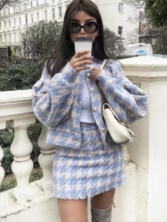 SHONNA PLAID SUIT blue plaid 1 set