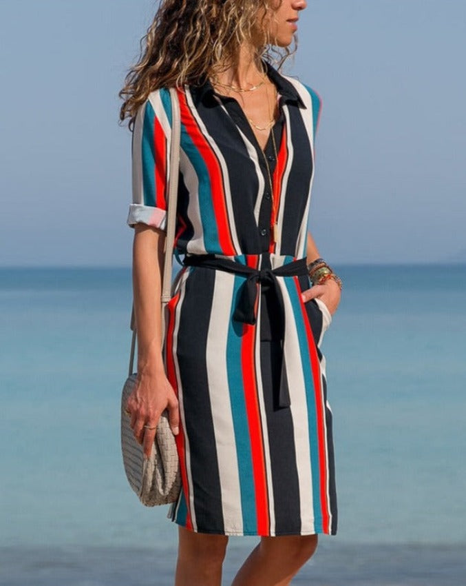 NINNO CASUAL DRESS Colorfull Stripes