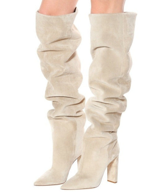 SARRA OVER THE KNEE BOOTS Ivory 11