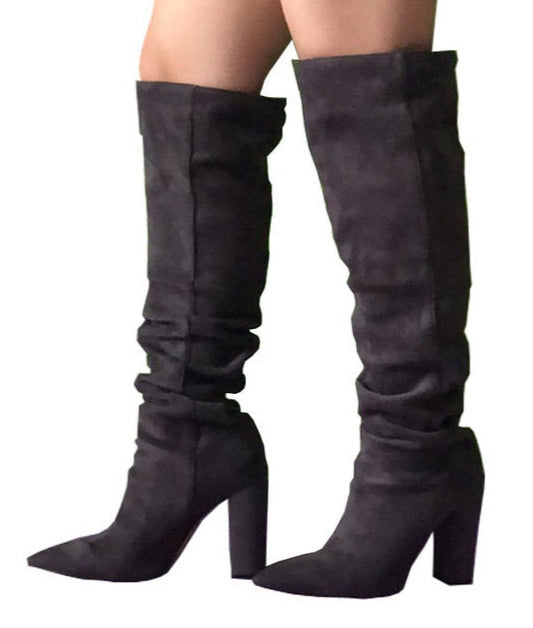 SARRA OVER THE KNEE BOOTS Dark gray