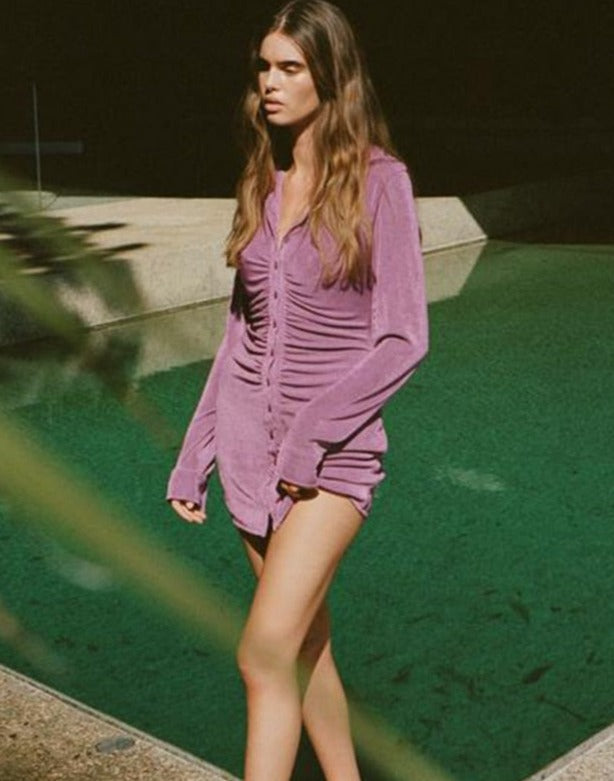 INNA RUCHED DRESS Lavender