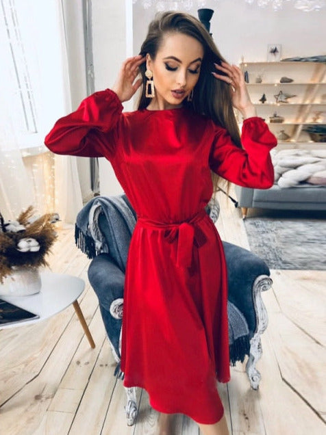 SASHA SATIN DRESS Red