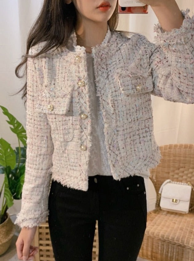 NIDIA TWEED LUREX BLAZER Pastel shade