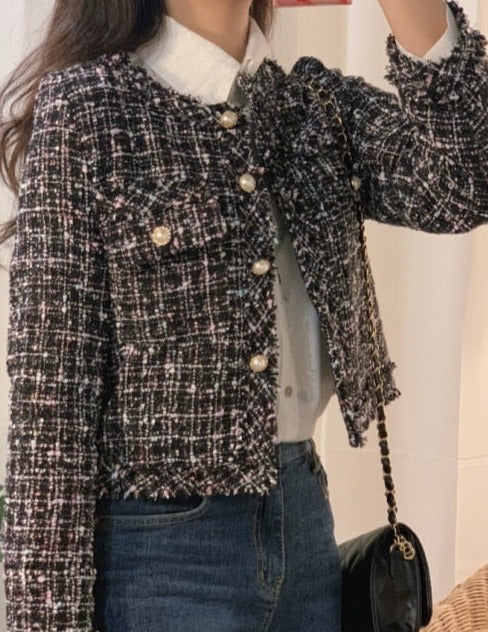 NIDIA TWEED LUREX BLAZER Black