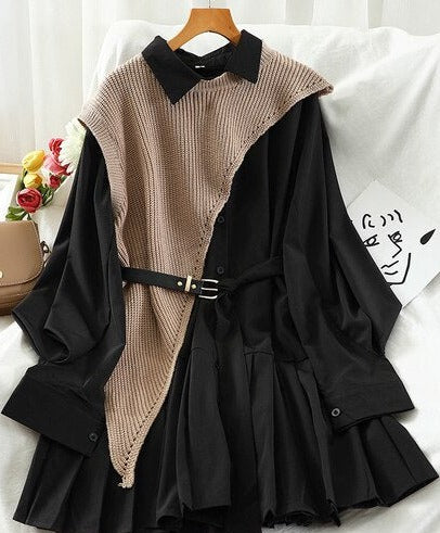 ELVIRA KNIT VEST DRESS One Size Black