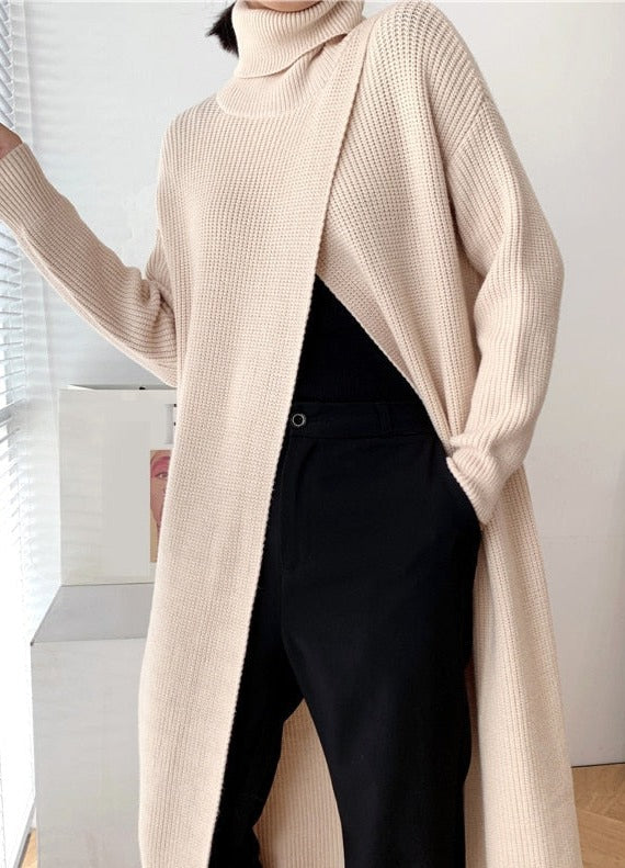 VERA LONG KNIT TOP One Size Apricot