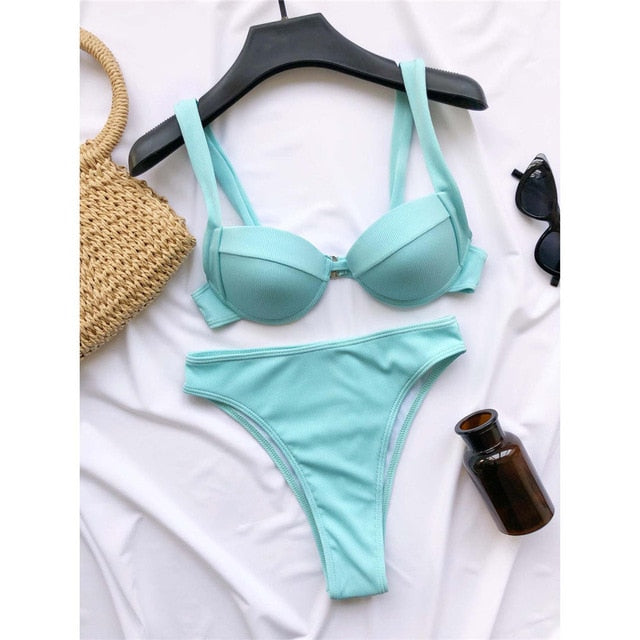 High Waist Bikini Sky Blue