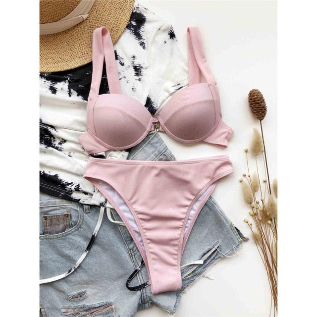 High Waist Bikini Pink