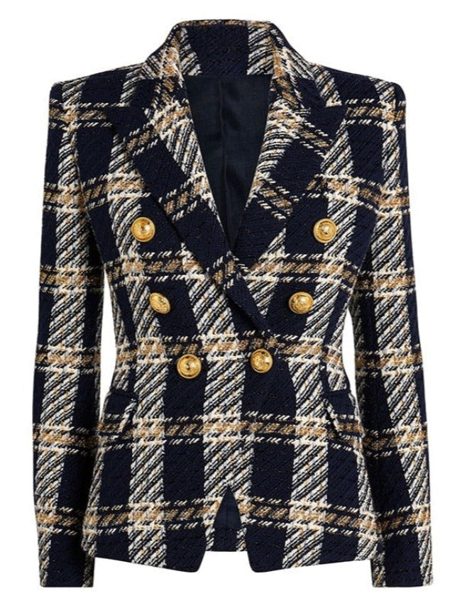 HEILEY PLAID RUNWAY BLAZER MULTI