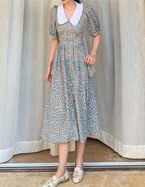 CINDY KOREAN DRESS Floral Forest