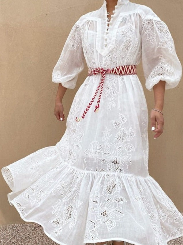 RAINEE EMBROIDED DRESS limited edition White