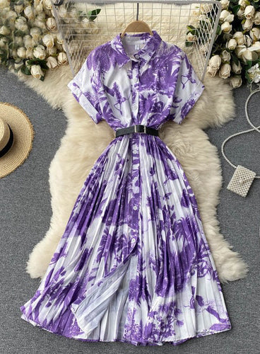 MONNA PALM DRESS Purple One Size