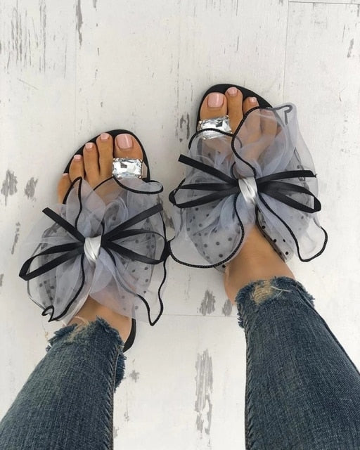 NANCY BOWTIE SLIPPERS Gray