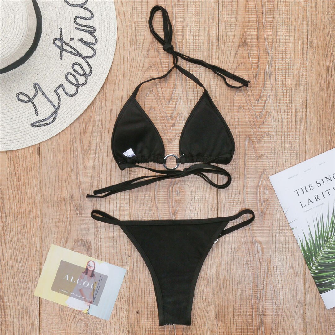 Rhinestone Mini Thong Bikini