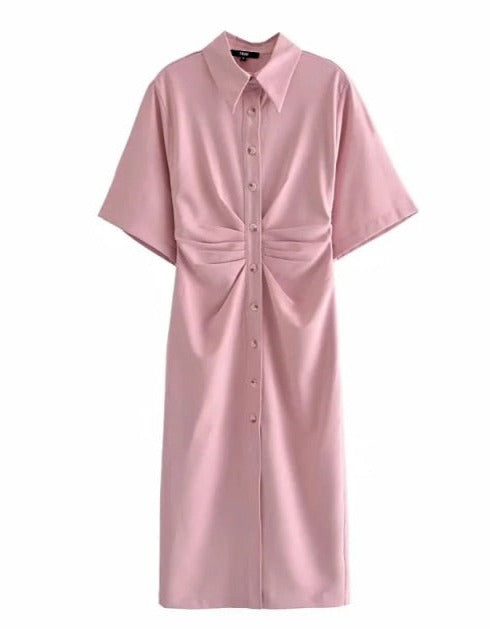 VITTA DRAPED DRESS Baby Pink