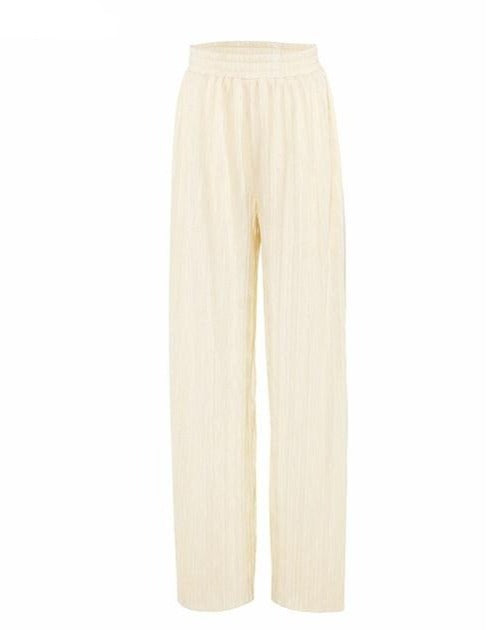 MYCUTURE PLEATED SET Ivory Pants