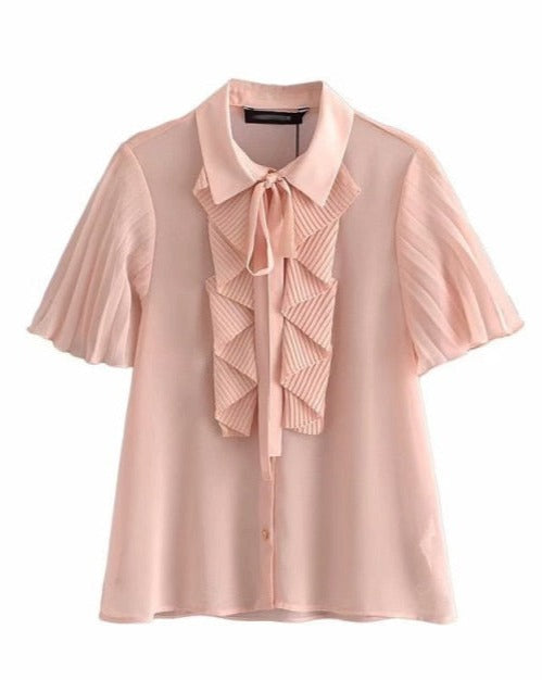 KAIYA BLOUSE Pink Short sleeves