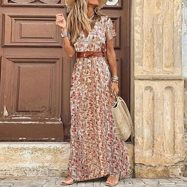 SOIZIC BOHO LONG DRESS Red
