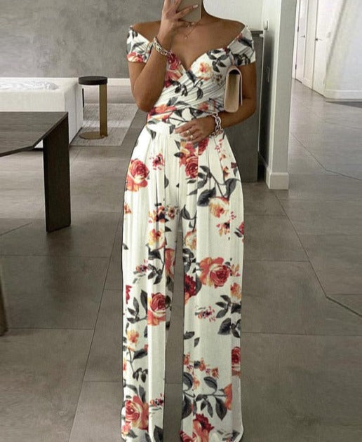 EVA LONG ROMPER 02 Floral White