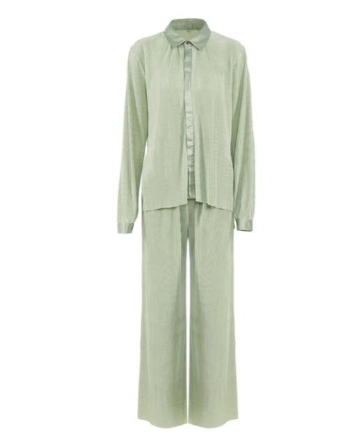 MYCUTURE PLEATED SET Green Suit