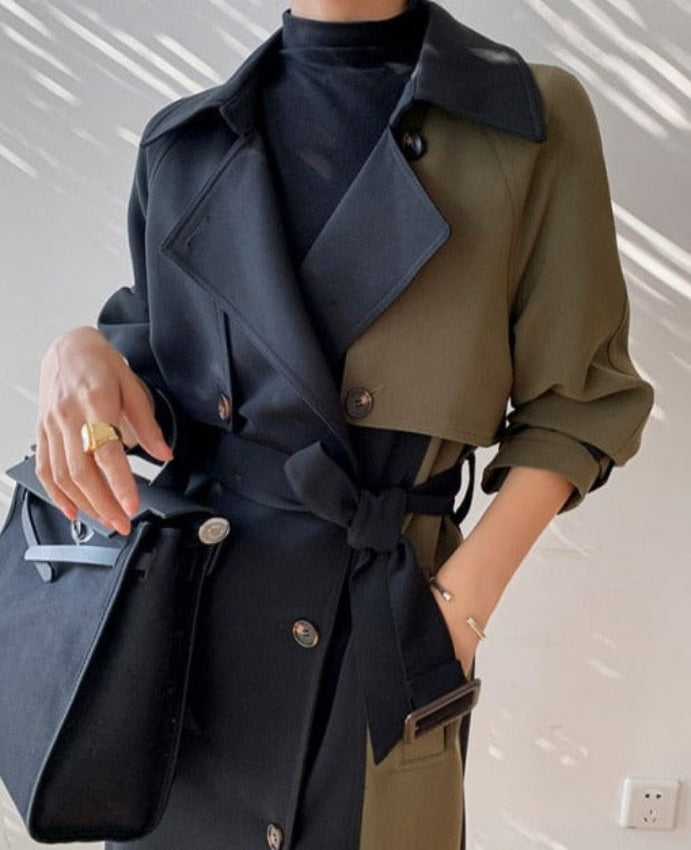 KSENIA RUNWAY TRENCH COAT Army Green Black
