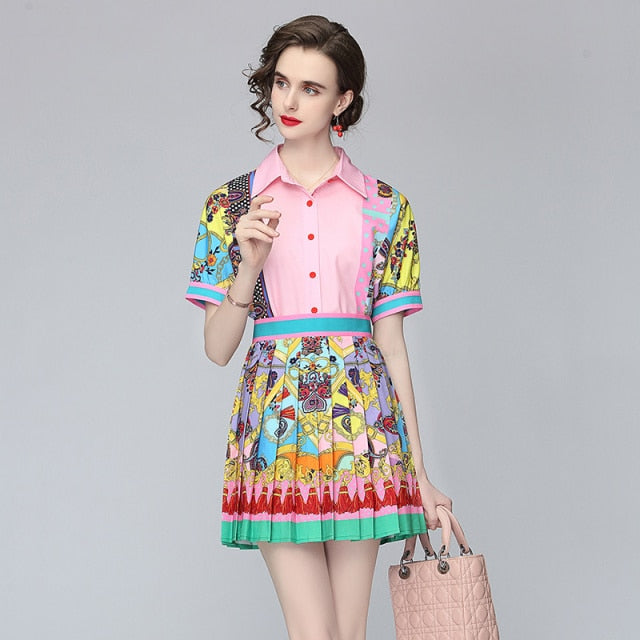 Barocco Skirt Suit pink2