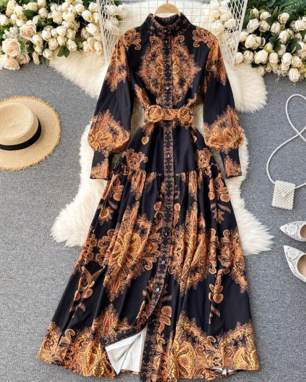 ANNA BOHEMIAN DRESS black